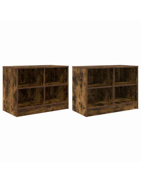 Armadietto per letto 2 pcs Rovere Fumo 66 x 33 x 48 cm