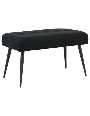 Panchina con bottoni imbottiti Nero 80 x 40 x 46 cm Velluto