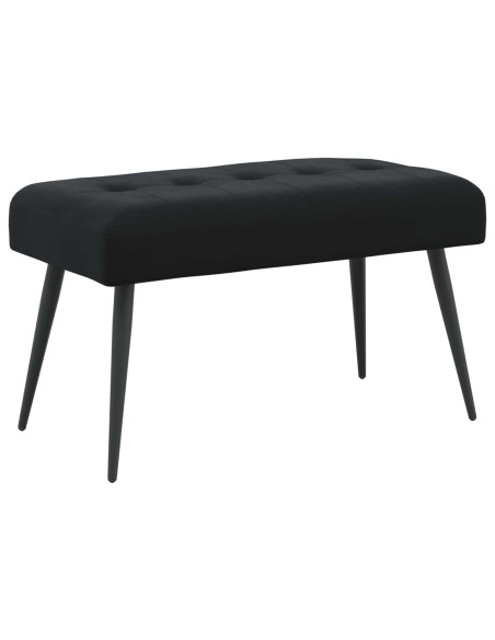 Panchina con bottoni imbottiti Nero 80 x 40 x 46 cm Velluto