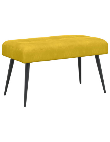 Panchina con bottoni imbottiti Giallo 80 x 40 x 46 cm Velluto