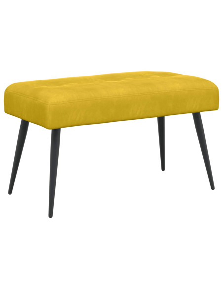 Panchina con bottoni imbottiti Giallo 80 x 40 x 46 cm Velluto