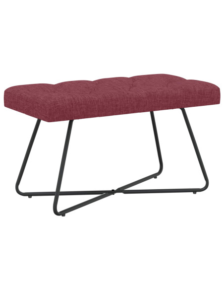 Panchina con bottoni imbottiti Rosso Vino 80 x 40 x 46 cm
