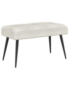 Panchina con bottoni imbottiti Crema 80 x 40 x 46 cm Velluto