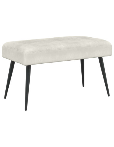 Panchina con bottoni imbottiti Crema 80 x 40 x 46 cm Velluto