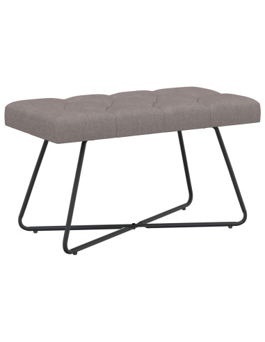 Panchina con bottoni imbottiti Tortora 80 x 40 x 46 cm Tessuto