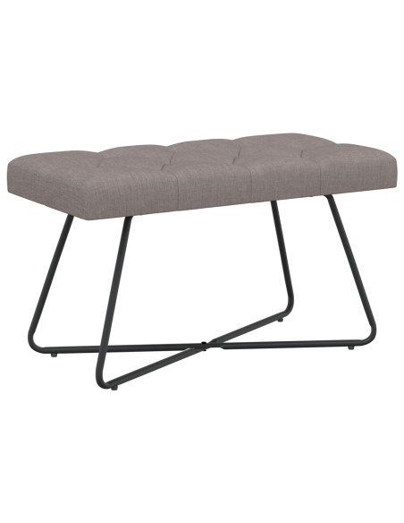 Panchina con bottoni imbottiti Tortora 80 x 40 x 46 cm Tessuto