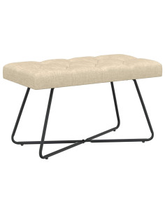 Panchina con bottoni imbottiti Crema 80 x 40 x 46 cm Tessuto