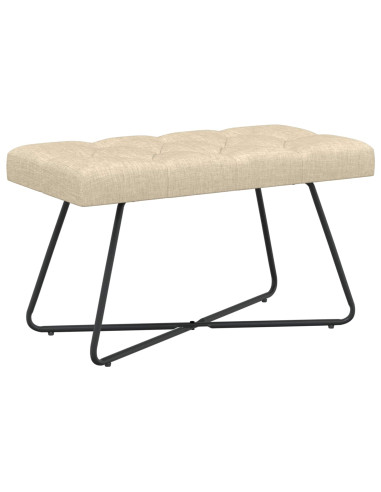 Panchina con bottoni imbottiti Crema 80 x 40 x 46 cm Tessuto