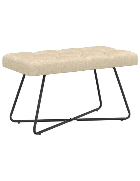 Panchina con bottoni imbottiti Crema 80 x 40 x 46 cm Tessuto