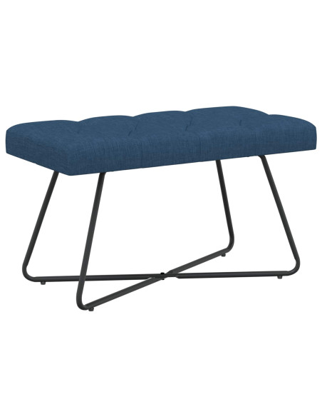 Panchina con bottoni imbottiti Blu 80 x 40 x 46 cm Tessuto