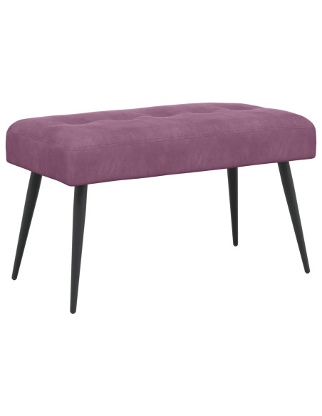 Panchina con bottoni imbottiti Viola 80 x 40 x 46 cm Velluto