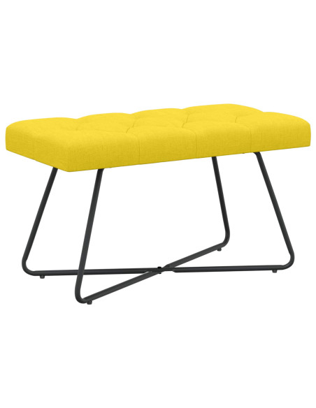 Panchina con bottoni imbottiti Giallo Chiaro 80 x 40 x 46 cm