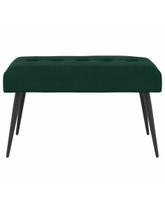 Panchina con bottoni imbottiti Verde Scuro 80 x 40 x 46 cm 2