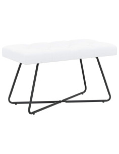 Panchina con bottoni imbottiti Bianco 80 x 40 x 46 cm Tessuto