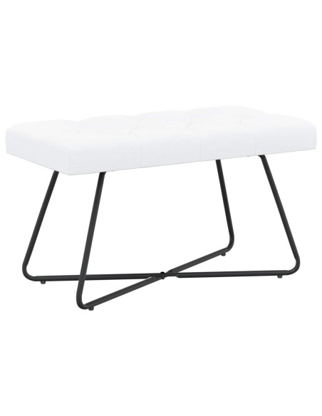 Panchina con bottoni imbottiti Bianco 80 x 40 x 46 cm Tessuto