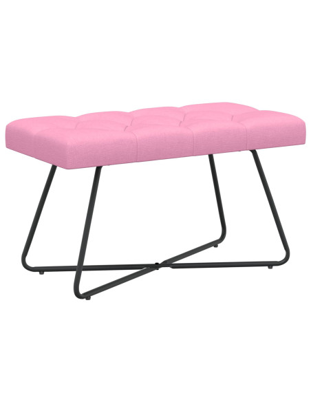 Panchina con bottoni imbottiti Rosa 80 x 40 x 46 cm Tessuto