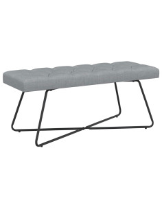 Panchina con bottoni imbottiti Grigio Chiaro 110 x 40 x 46 cm