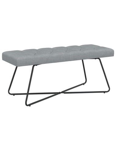 Panchina con bottoni imbottiti Grigio Chiaro 110 x 40 x 46 cm