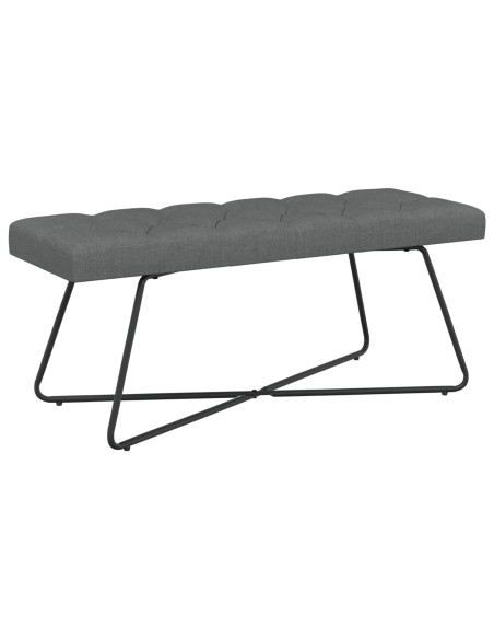 Panchina con bottoni imbottiti Grigio Scuro 110 x 40 x 46 cm