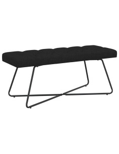 Panchina con bottoni imbottiti Nero 110 x 40 x 46 cm Tessuto
