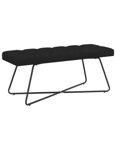 Panchina con bottoni imbottiti Nero 110 x 40 x 46 cm Tessuto
