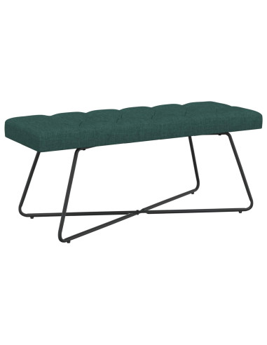 Panchina con bottoni imbottiti Verde Scuro 110 x 40 x 46 cm