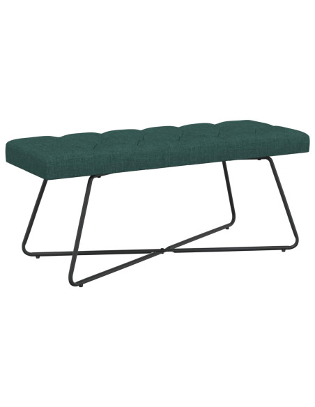 Panchina con bottoni imbottiti Verde Scuro 110 x 40 x 46 cm