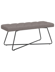 Panchina con bottoni imbottiti Tortora 110 x 40 x 46 cm Tessuto