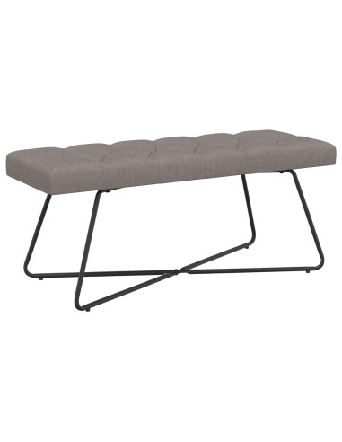 Panchina con bottoni imbottiti Tortora 110 x 40 x 46 cm Tessuto