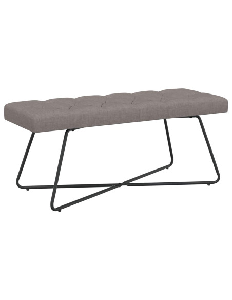 Panchina con bottoni imbottiti Tortora 110 x 40 x 46 cm Tessuto