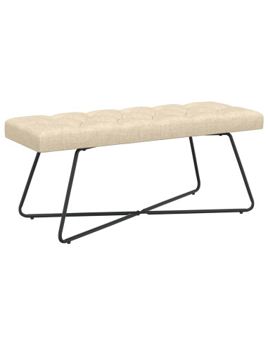 Panchina con bottoni imbottiti Crema 110 x 40 x 46 cm Tessuto