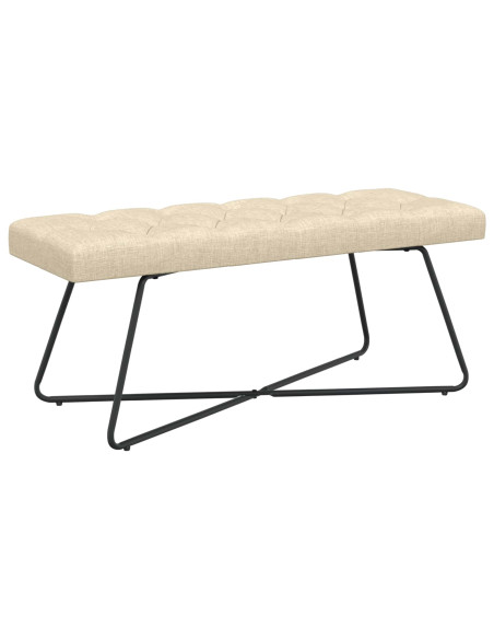 Panchina con bottoni imbottiti Crema 110 x 40 x 46 cm Tessuto