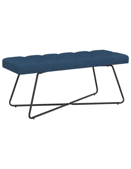 Panchina con bottoni imbottiti Blu 110 x 40 x 46 cm Tessuto
