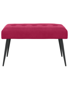 Panchina con bottoni imbottiti Rosso Vino 80 x 40 x 46 cm 2