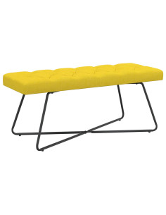Panchina con bottoni imbottiti Giallo Chiaro 110 x 40 x 46 cm