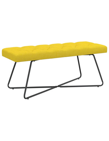 Panchina con bottoni imbottiti Giallo Chiaro 110 x 40 x 46 cm