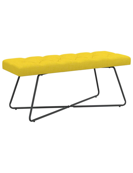 Panchina con bottoni imbottiti Giallo Chiaro 110 x 40 x 46 cm