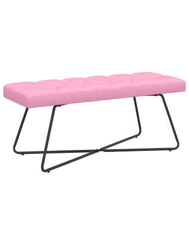 Panchina con bottoni imbottiti Rosa 110 x 40 x 46 cm Tessuto