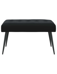 Panchina con bottoni imbottiti Nero 80 x 40 x 46 cm Velluto 2