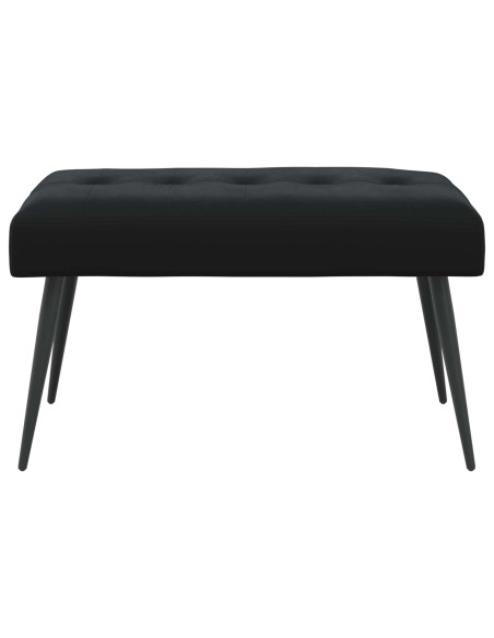 Panchina con bottoni imbottiti Nero 80 x 40 x 46 cm Velluto