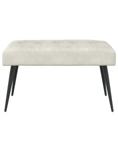 Panchina con bottoni imbottiti Crema 80 x 40 x 46 cm Velluto 2