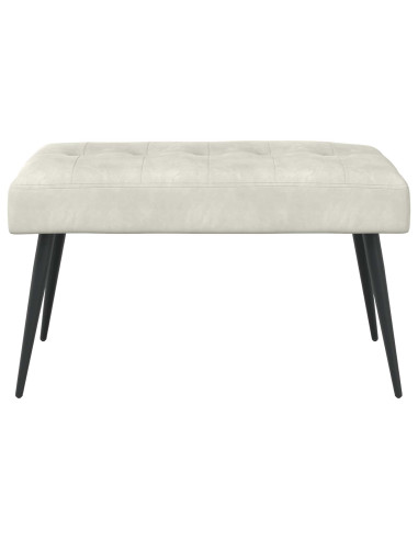 Panchina con bottoni imbottiti Crema 80 x 40 x 46 cm Velluto