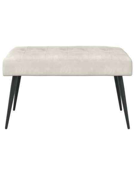 Panchina con bottoni imbottiti Crema 80 x 40 x 46 cm Velluto