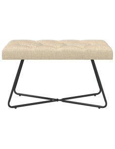 Panchina con bottoni imbottiti Crema 80 x 40 x 46 cm Tessuto 2