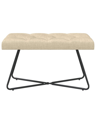 Panchina con bottoni imbottiti Crema 80 x 40 x 46 cm Tessuto