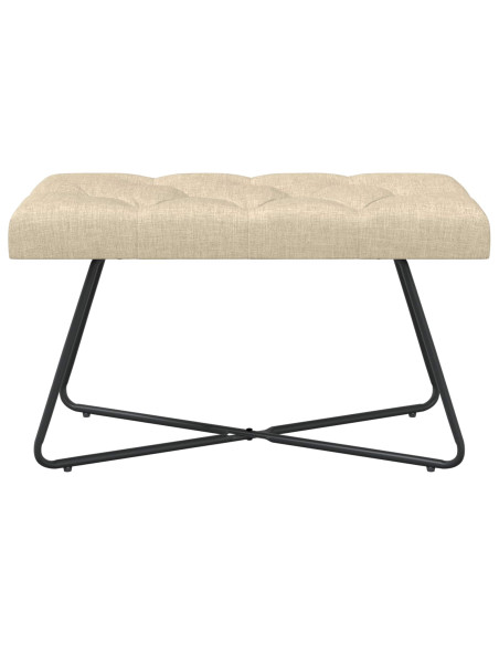 Panchina con bottoni imbottiti Crema 80 x 40 x 46 cm Tessuto