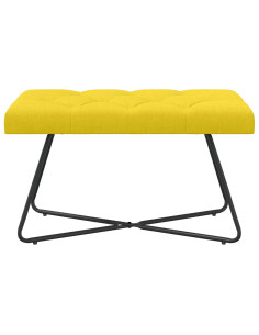 Panchina con bottoni imbottiti Giallo Chiaro 80 x 40 x 46 cm 2