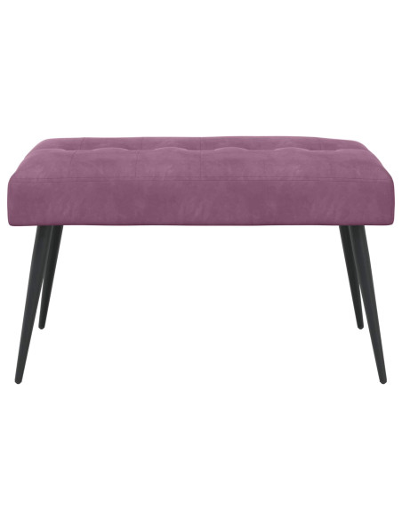 Panchina con bottoni imbottiti Viola 80 x 40 x 46 cm Velluto