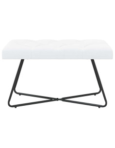 Panchina con bottoni imbottiti Bianco 80 x 40 x 46 cm Tessuto 2