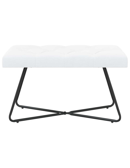 Panchina con bottoni imbottiti Bianco 80 x 40 x 46 cm Tessuto